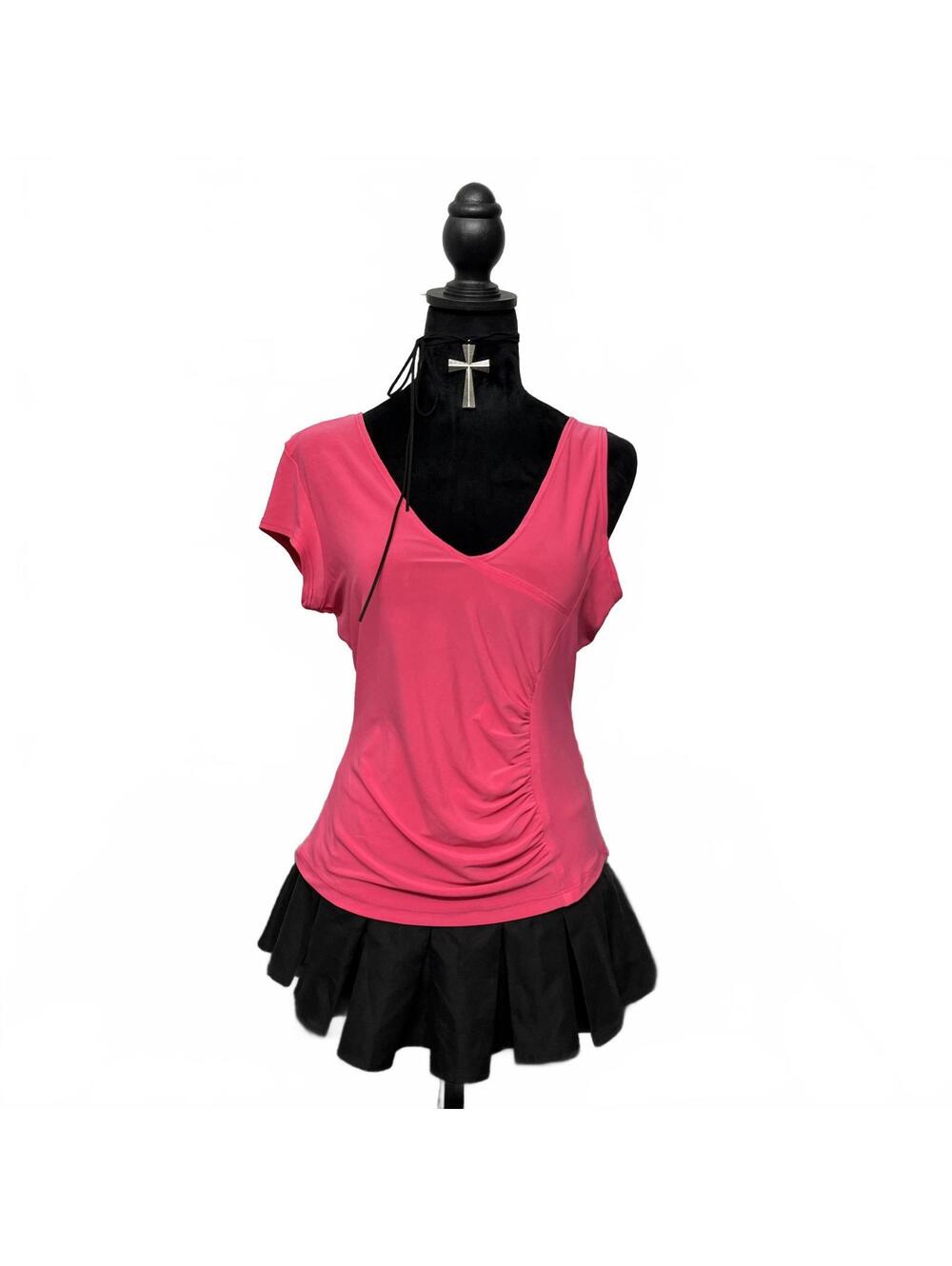Vintage Vie Ta Vie Sz L Pink Asymmetrical Top With Ruching 2000s Going Out